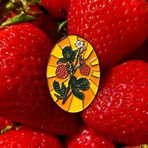 Strawberries and Sunshine Soft Enamel Lapel Pin